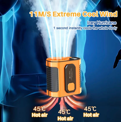 Summer Fan, Portable Waist Clip Fan, 5000 mAh Cool Clip Fan Under Shirt, Belt Fan Clip On Waist Portable Cooling Fan, with LED Light, USB Rechargeable Portable Waist Fan for Outdoor Play and Work