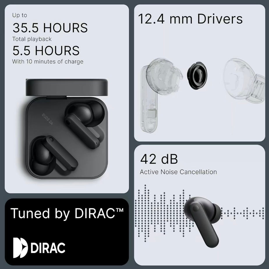 Cmf Buds Earbud Noise-Cancelling Bluetooth Earphones - Orange