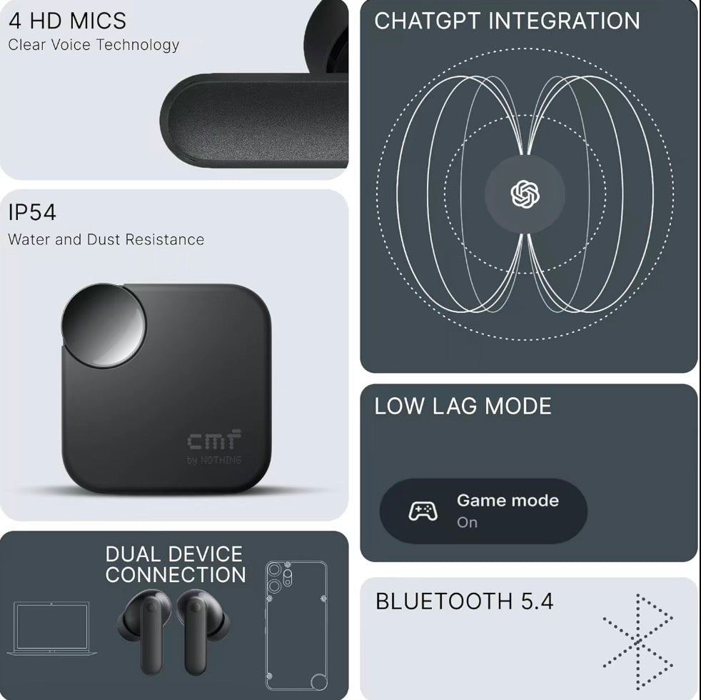 Cmf Buds Earbud Noise-Cancelling Bluetooth Earphones - Orange