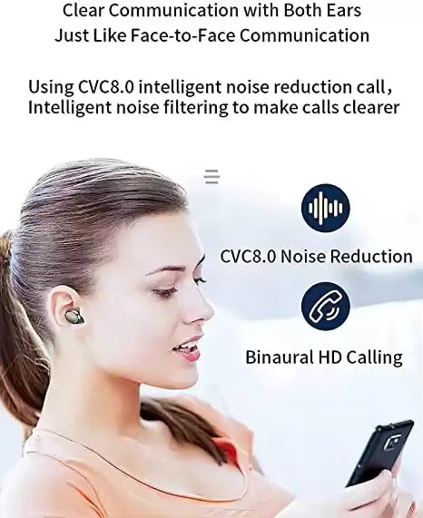 Smile Face F9 TWS V5.1 In-Auditory Headphones